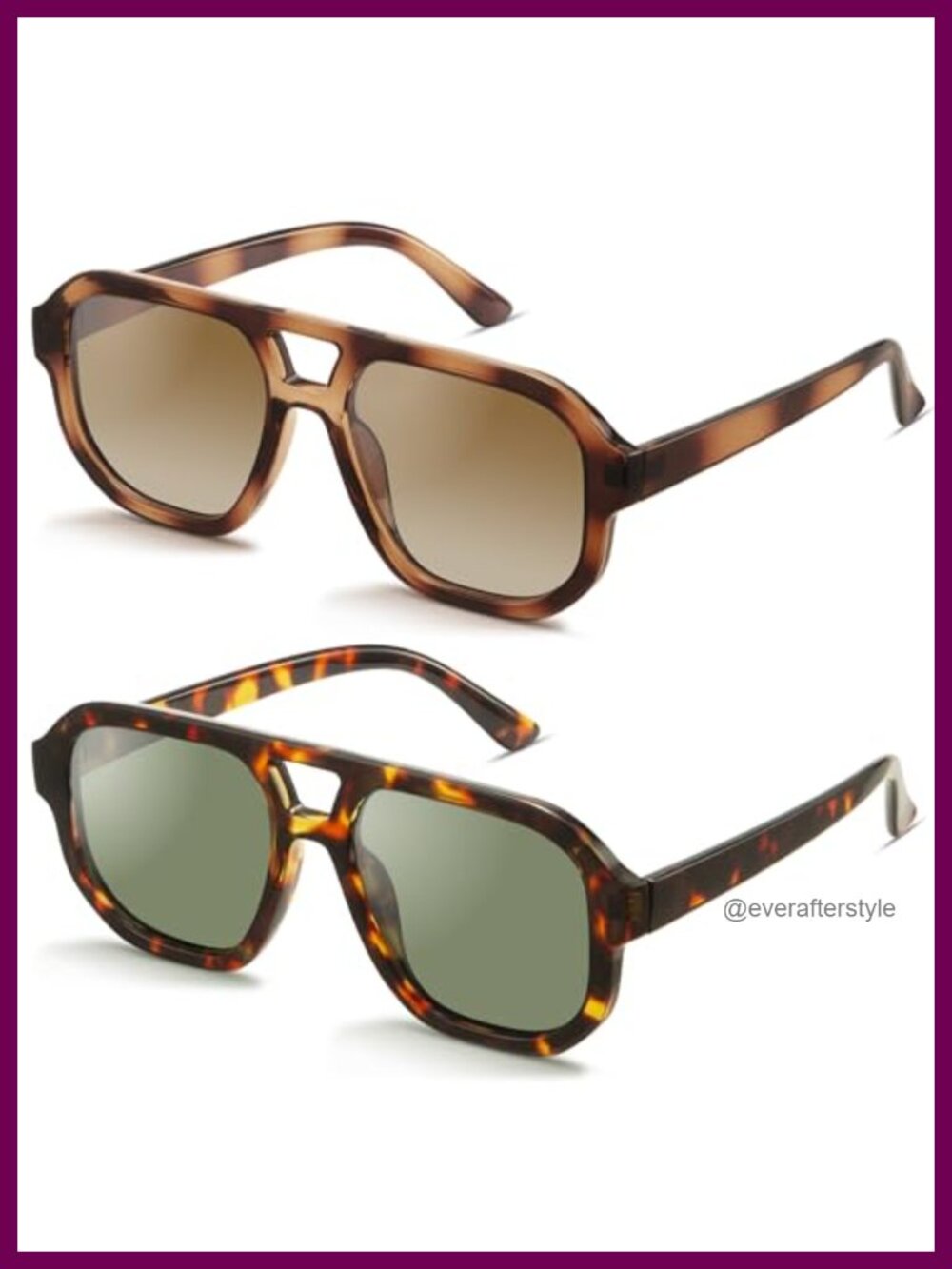 Polarized Square Aviator Sunglasses UV400 Retro Oversized Unisex